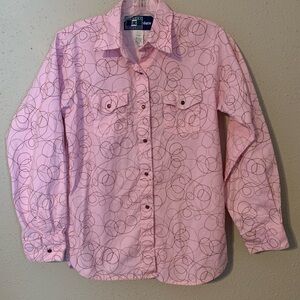 Cowboy Equipment Pink Button Down Western Shirt- Girls XL